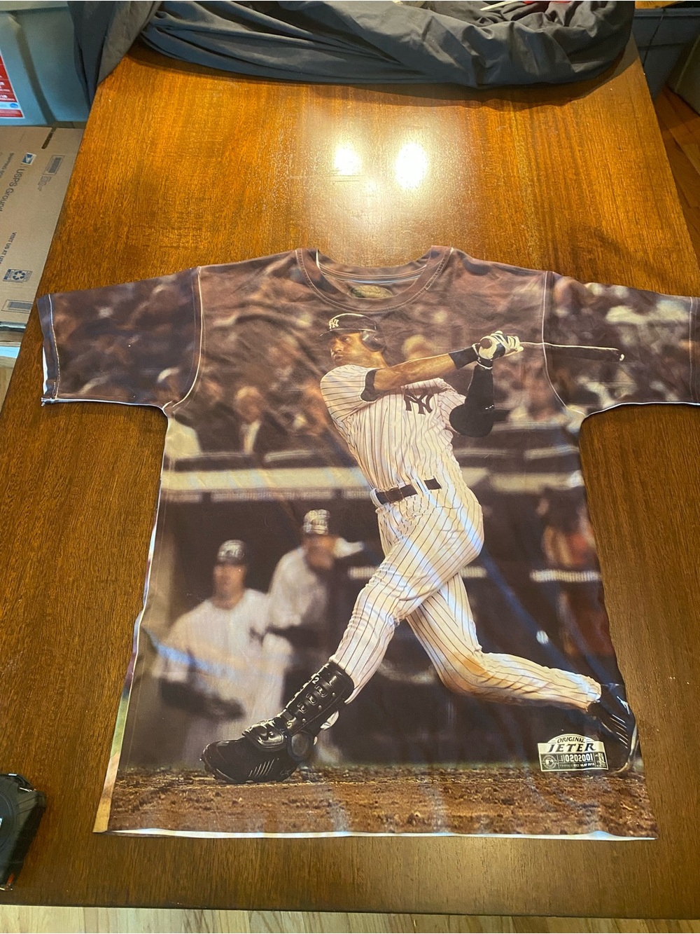 Derek Jeter NY Yankees Three60 All-Over Print T-Shirt MLB 2010 VTG Men’s Medium